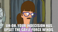 Indecision Bobs Burgers GIF - Indecision Bobs Burgers Gayle Force Winds GIFs