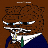 a cartoon drawing of a bear smoking a cigarette with the words sfuzzy on xrp ledger below it