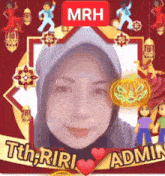 a picture of a woman with the name mrh written on it