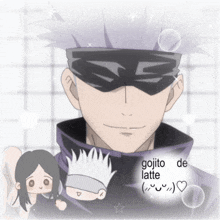 a picture of a man with the words gojito de latte written on the bottom