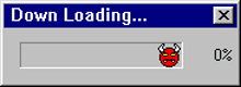 a computer screen displays a down loading bar with a smiley face on it