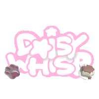 a logo for daisy whip with a paw print and a piece of cake