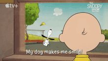 My Dog Makes Me Smile Charlie Brown GIF - My Dog Makes Me Smile Charlie Brown Woodstock GIFs