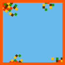 a blue background with arabic writing in red and yellow on it
