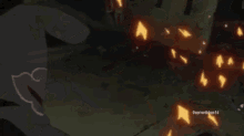 a man in a black cape is fighting another man with a sword .