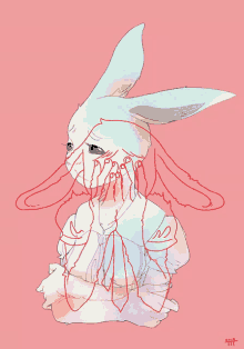 haru beastars rabbit bunny face in hands
