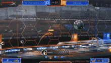 a rocket league game is being played on a screen