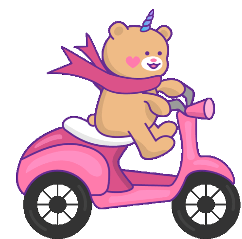 Bear Kawaii Sticker - Bear Kawaii Moped Stickers