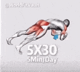 a man in a gas mask is doing a 5x30 workout