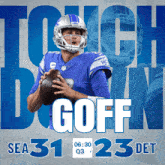 a poster for a football game between the detroit lions and the new england patriots