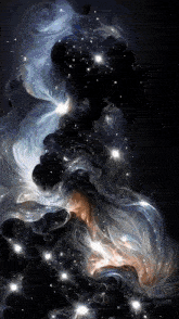 a painting of a galaxy with stars and smoke