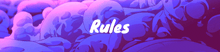 a purple and pink background with the word rules on it