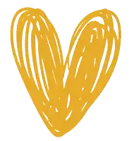 a yellow heart on a white background with a few spots