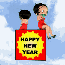 Happy New Year Happy New Year Betty Boop GIF - Happy New Year Happy New Year Betty Boop New Year Drink GIFs