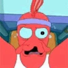 a cartoon character wearing a headband and a tank top