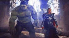 Hulk And Thor Punch GIF