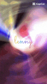 a blurry image of a clown with the name lenny on it