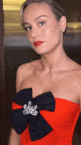 Brie Larson Pga Awards GIF - Brie Larson Pga Awards Red Dress GIFs
