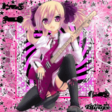 Anime Pink GIF - Anime Pink Guitar GIFs