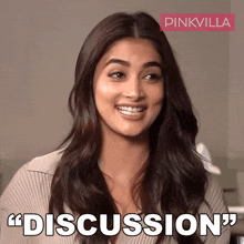 Discussion Pooja Hegde GIF - Discussion Pooja Hegde Pinkvilla GIFs
