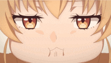 a close up of a girl 's face with a slight smile