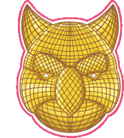 Squid Game Golden Owl Mask Sticker - Squid Game Golden Owl Mask Stickers