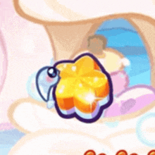 a cartoon drawing of a flower with a bird on top
