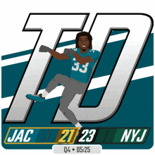 an illustration of a football player with the number 33