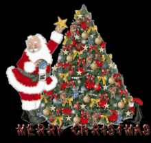 Santa Tree Merry Chirstmas GIF