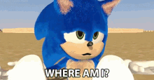 a cartoon of sonic the hedgehog saying where am i