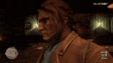 a close up of a man 's face in a video game with the option to drink whiskey visible