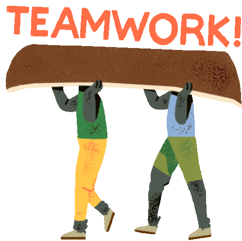 Bird Duo Carrying A Boat Says "Teamwork" In English. Sticker - Le Loon Teamwork Carry Stickers
