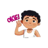 a cartoon of a man giving an ok sign with the word okie above him