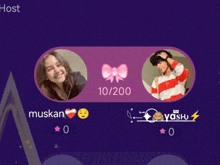 a girl and a boy are sitting next to each other with the number 10/200