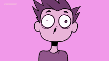 a cartoon of a boy with purple stars in his eyes