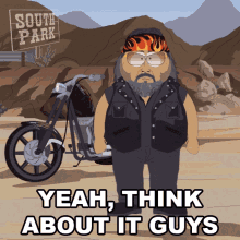 Yeah Think About It Guys Harley Rider GIF - Yeah Think About It Guys Harley Rider South Park GIFs