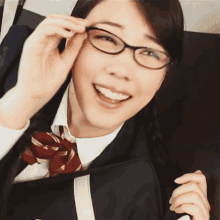 naka riisa glasses high school girl happy japanese actress