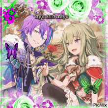 a picture of a boy and a girl with the name hyu and miyo