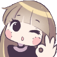 a cartoon girl is giving a thumbs up sign .