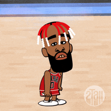 a cartoon illustration of a chicago bulls player