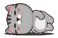 a cartoon cat is laying down on its back