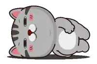a cartoon cat is laying down on its back