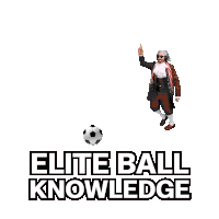 a soccer ball with the words elite ball knowledge written below it