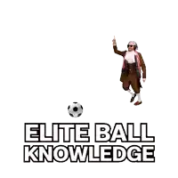 a soccer ball with the words elite ball knowledge written below it