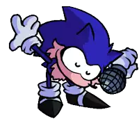 a cartoon of sonic the hedgehog holding a microphone