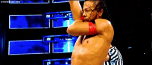 Aj Styles Tackle GIF - Aj Styles Tackle Shinsuke Nakamura GIFs