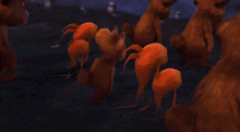 a group of cartoon animals including a mouse and a frog