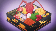 お正月　お節　おせち　あけまして GIF - Anime Food Bento GIFs