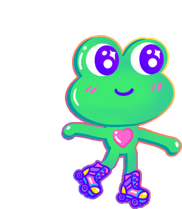 Cute Rollerskate Sticker - Cute Rollerskate Frog Stickers