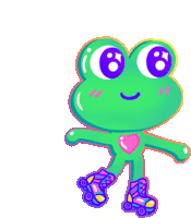 Cute Rollerskate Sticker - Cute Rollerskate Frog Stickers